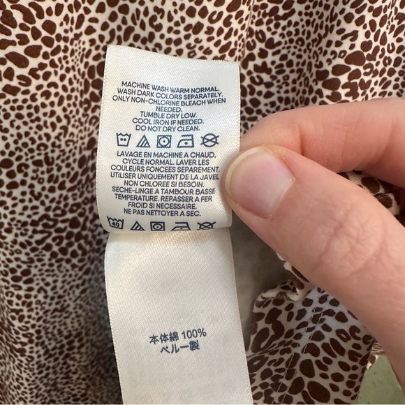 Lands’ End Women’s Large Cotton Animal Print Nightgown Short Sleeve - Picture 4 of 9